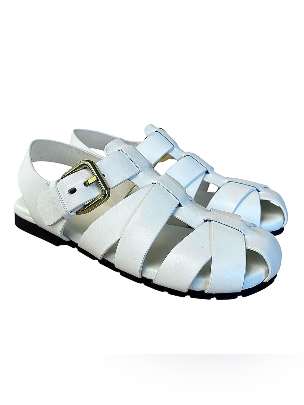 🌹BOTTEGA VENETA “Alfie” White Leather Fisherman Sandals🌹